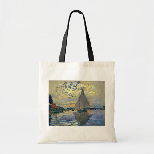 Claude Monet _ Sailboat at Le Petit_Gennevilliers Tote Bag