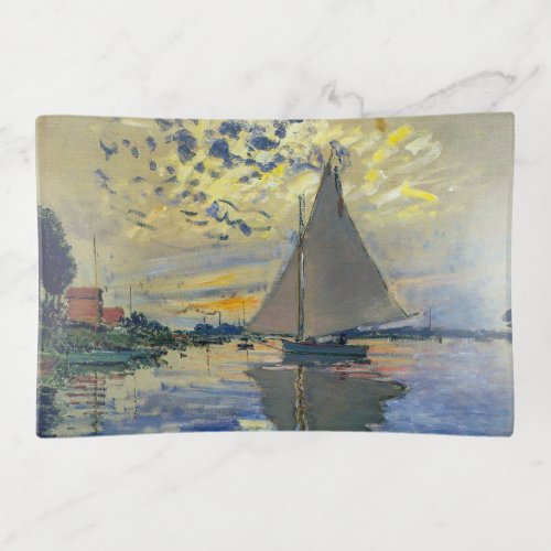 Claude Monet _ Sailboat at Le Petit_Gennevilliers Trinket Tray