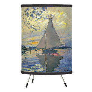 Claude Monet - Sailboat at Le Petit-Gennevilliers Tripod Lamp