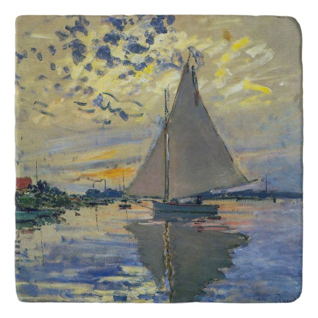 Claude Monet - Sailboat at Le Petit-Gennevilliers Trivet (Front)