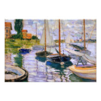 Claude Monet - Sailboats on the Seine