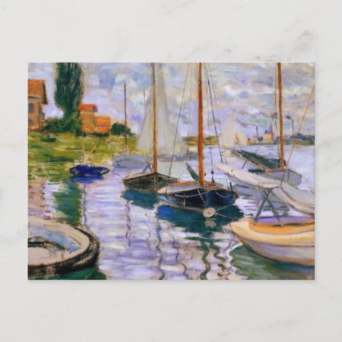 Claude Monet _ Sailboats on the Seine Postcard