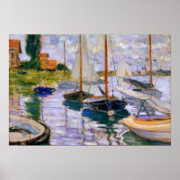 Claude Monet - Sailboats on the Seine