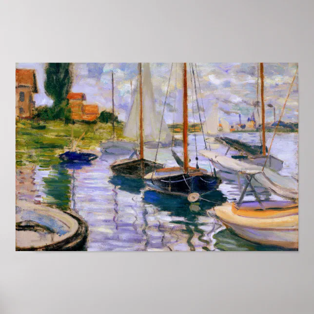 Claude Monet - Sailboats on the Seine Poster | Zazzle