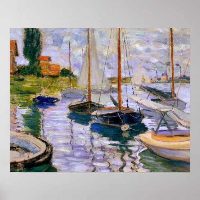 Claude Monet - Sailboats on the Seine Poster (Front)