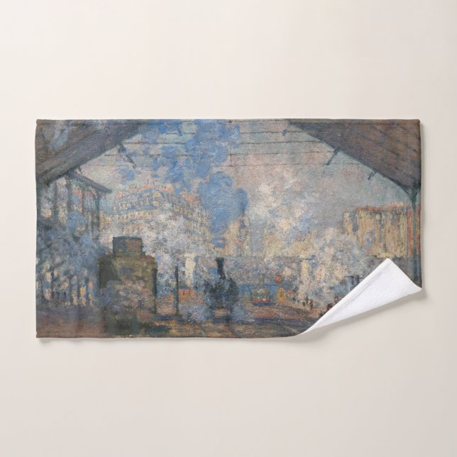 Claude Monet - Saint-Lazare Station exterior view Bath Towel Set (Hand Towel)
