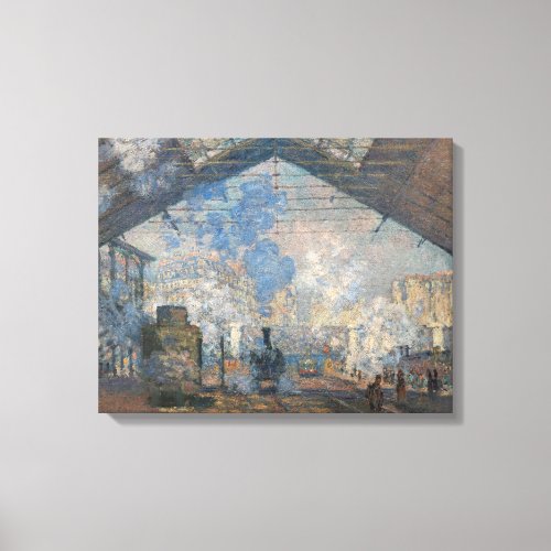 Claude Monet _ Saint_Lazare Station exterior view Canvas Print