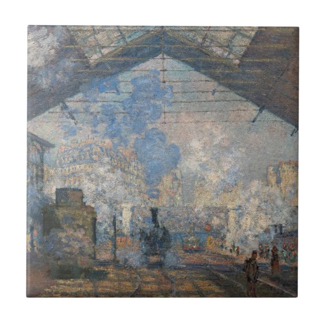 Claude Monet - Saint-Lazare Station exterior view Ceramic Tile (Front)