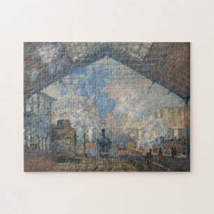Claude Monet - Saint-Lazare Station exterior view Jigsaw Puzzle
