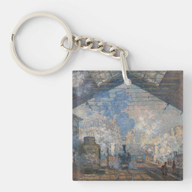 Claude Monet - Saint-Lazare Station exterior view Keychain (Front)