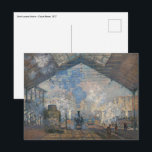 Claude Monet - Saint-Lazare Station exterior view Postcard<br><div class="desc">Saint-Lazare Station / La Gare Saint-Lazare by Claude Monet in 1877</div>