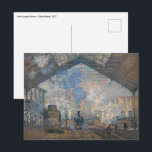 Claude Monet - Saint-Lazare Station exterior view Postcard<br><div class="desc">Saint-Lazare Station / La Gare Saint-Lazare by Claude Monet in 1877</div>
