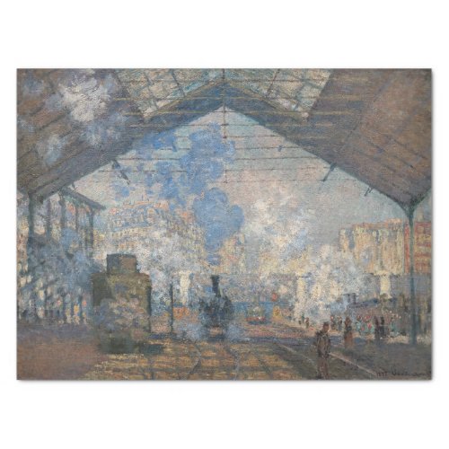 Claude Monet _ Saint_Lazare Station exterior view Tissue Paper