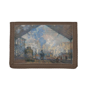 Claude Monet - Saint-Lazare Station exterior view Trifold Wallet
