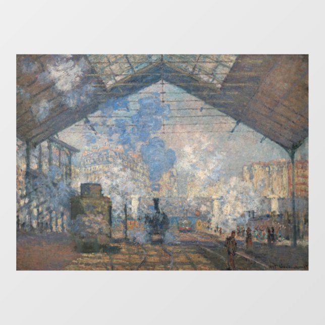 Claude Monet - Saint-Lazare Station exterior view Window Cling (Sheet)