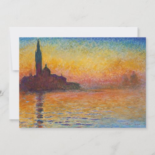 Claude Monet _ San Giorgio Maggiore at Dusk Invitation