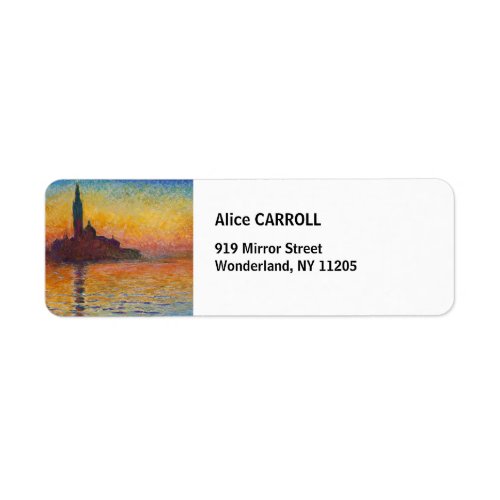 Claude Monet _ San Giorgio Maggiore at Dusk Label