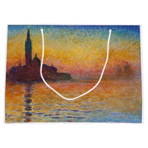 Claude Monet _ San Giorgio Maggiore at Dusk Large Gift Bag