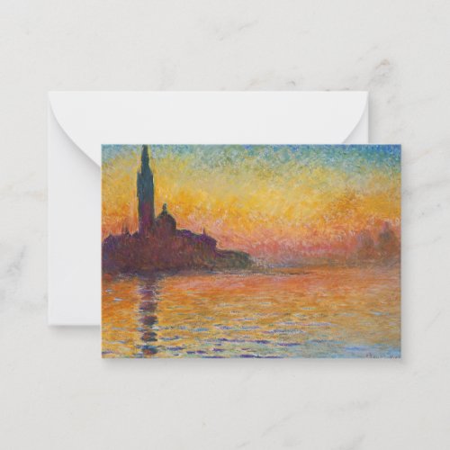 Claude Monet _ San Giorgio Maggiore at Dusk Note Card