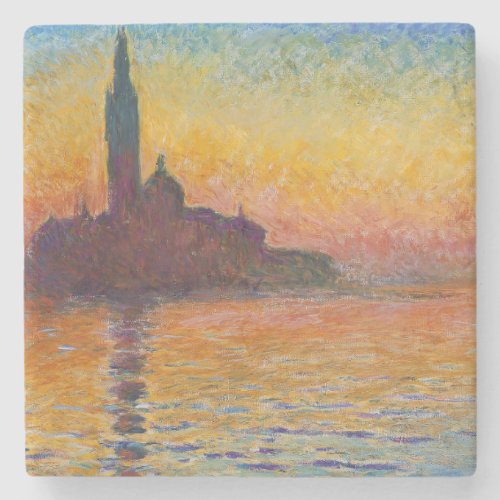 Claude Monet _ San Giorgio Maggiore at Dusk Stone Coaster