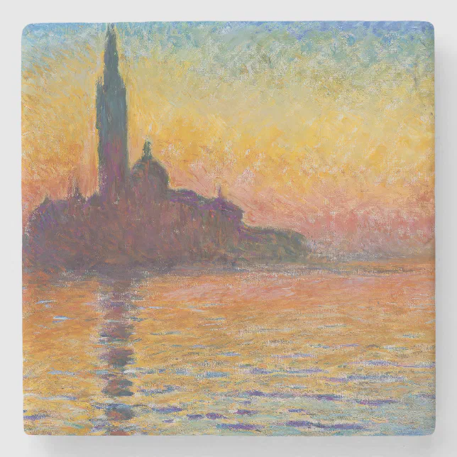 Claude Monet - San Giorgio Maggiore at Dusk Stone Coaster | Zazzle