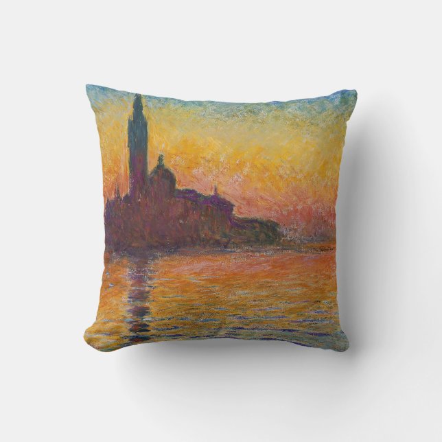 Claude Monet - San Giorgio Maggiore at Dusk Throw Pillow (Front)