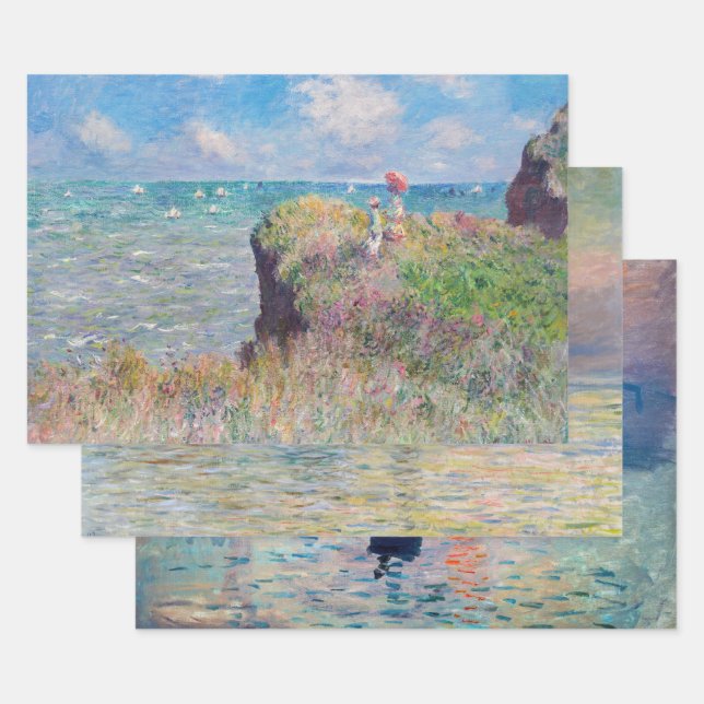 Claude Monet - Seascape Masterpieces Selection Wrapping Paper Sheets (Set)