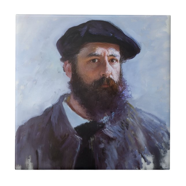 Claude Monet, Self-Portrait with a Beret, Ceramic Tile (Front)