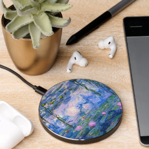Claude Monet Shades of Blue Water Lilies Wireless Charger