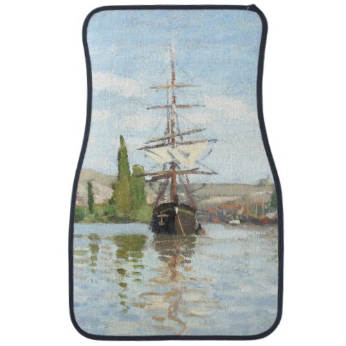 Claude Monet Ships Riding on the Seine at Rouen Car Floor Mat