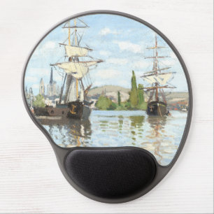 Claude Monet. Ships Riding on the Seine at Rouen Gel Mouse Pad