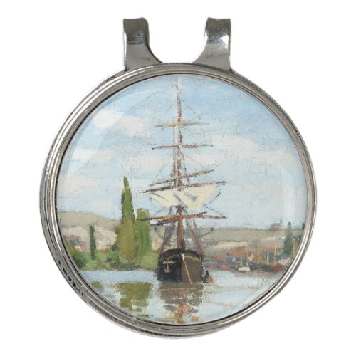 Claude Monet Ships Riding on the Seine at Rouen Golf Hat Clip