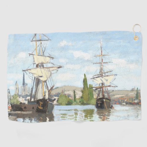 Claude Monet Ships Riding on the Seine at Rouen Golf Towel