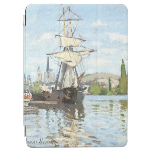 Claude Monet Ships Riding on the Seine at Rouen iPad Air Cover