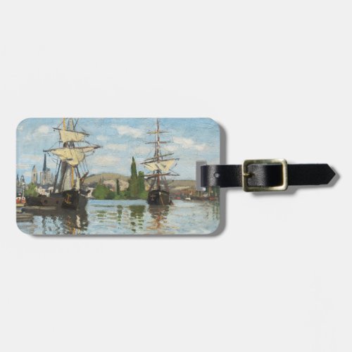 Claude Monet  Ships Riding on the Seine at Rouen Luggage Tag