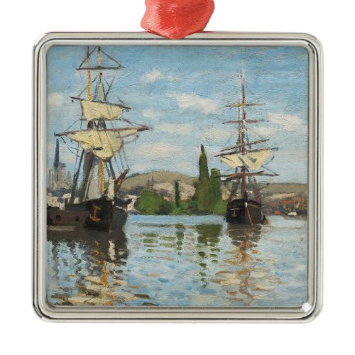 Claude Monet | Ships Riding on the Seine at Rouen Metal Ornament