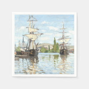 Claude Monet. Ships Riding on the Seine at Rouen Napkins