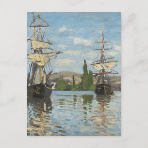Claude Monet Ships Riding on the Seine at Rouen Postcard