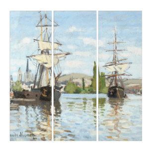 Claude Monet. Ships Riding on the Seine at Rouen Triptych