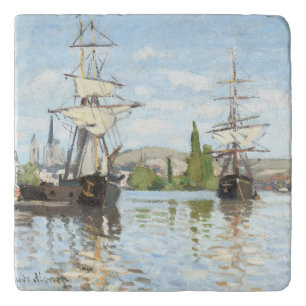Claude Monet. Ships Riding on the Seine at Rouen Trivet