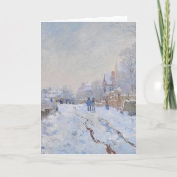 Claude Monet // Snow At Argenteuil Holiday Card by decodesigns at Zazzle