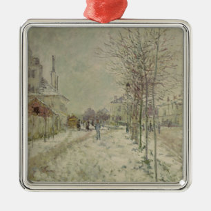 Claude Monet Snow Effect Metal Ornament