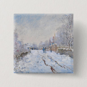 Claude Monet - Snow Scene at Argenteuil Button