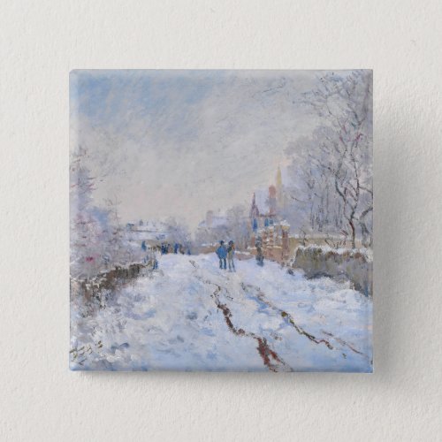 Claude Monet _ Snow Scene at Argenteuil Button