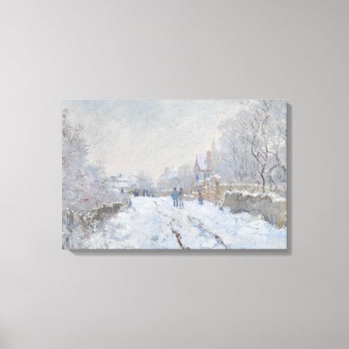 Claude Monet _ Snow Scene at Argenteuil Canvas Print