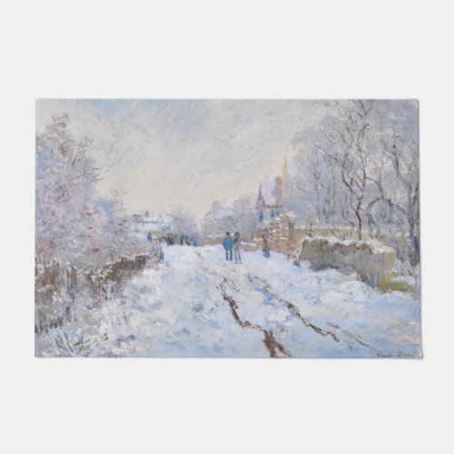 Claude Monet _ Snow Scene at Argenteuil Doormat