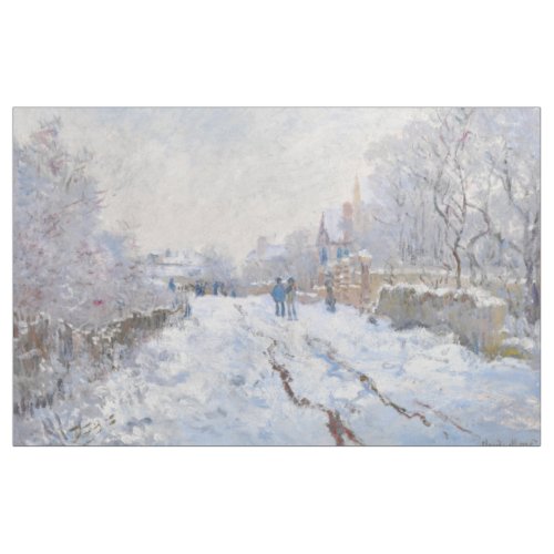 Claude Monet _ Snow Scene at Argenteuil Fabric