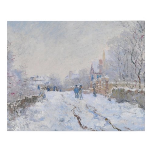 Claude Monet _ Snow Scene at Argenteuil Faux Canvas Print
