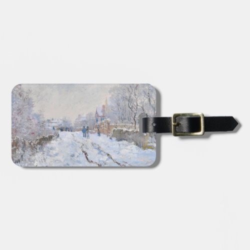 Claude Monet _ Snow Scene at Argenteuil Hanging Luggage Tag
