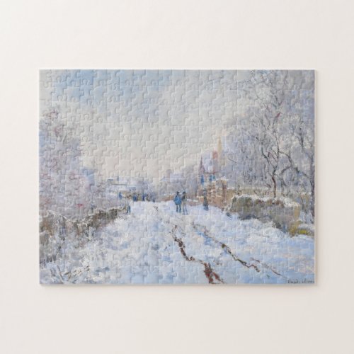 Claude Monet _ Snow Scene at Argenteuil Jigsaw Puzzle